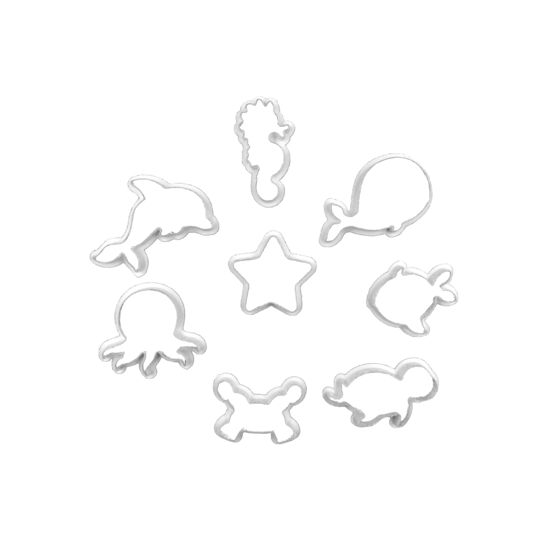 Juego Corta Plástico Animalito Mar Alegria 8 Piezas