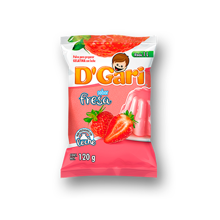 Gelatina D'Gari Fresa Leche 140 g